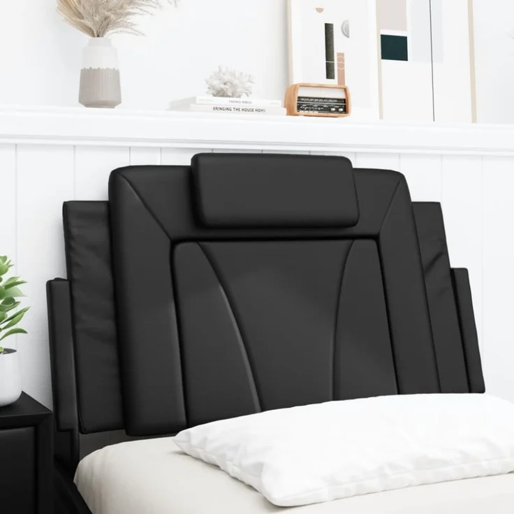 vidaXL Kopfteil-Kissen Schwarz 90 cm Kunstleder 374767 – Bild 3