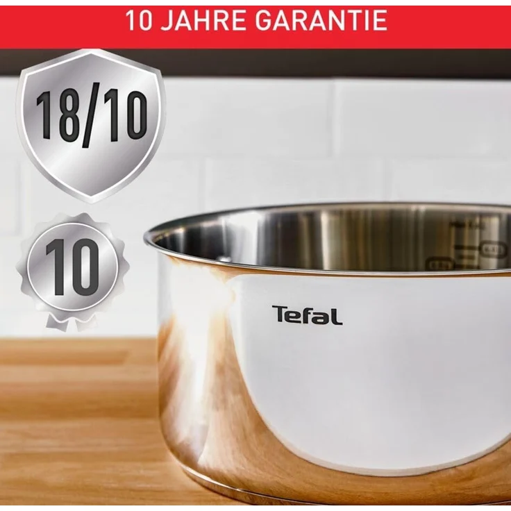 Tefal Topf-Set Duetto+ G719S7, Edelstahl 18/10 (Set, 7-tlg, Kochtopf mit Glasdeckel 16/20/24 cm, Stielkasserolle 16 cm), hochwertiger Edelstahl, hochglanzpoliert, Glasdeckel mit Siebfunktion – Bild 6