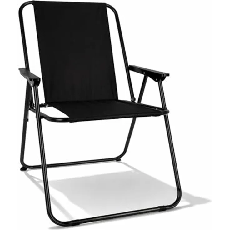 Campingstuhl OutdoorstuhlKlappstuhl Stoff Oxfort Metall Schwarz