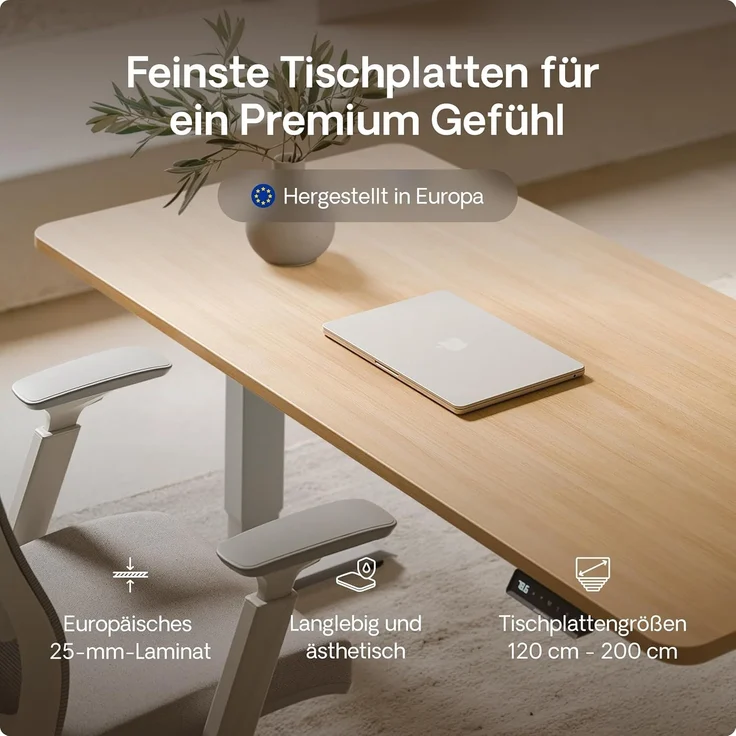 Höhenverstellbarer Schreibtisch - Höhenverstellbar Elektrisch mit Flüsterleisem Dual-Motor & Touchscreen - Hohe Tragfähigkeit - Stehtisch von Desktronic, Grau + Eiche, 180x80 cm – Bild 8