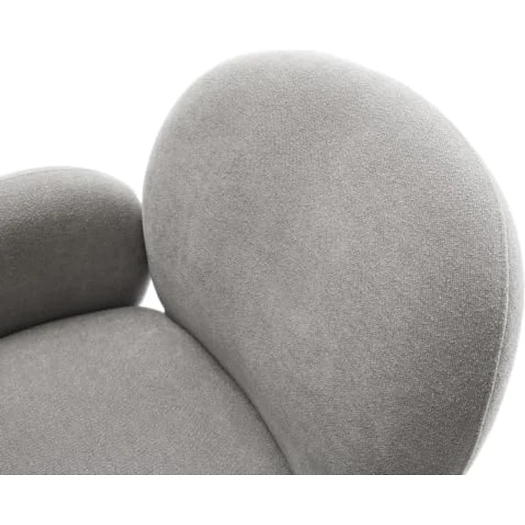 Freischwinger Nube-Flex mit Armlehnen Strukturstoff Soft Grau Freischwinger flach Effektfinish Titan Taschenfederkern – Bild 6