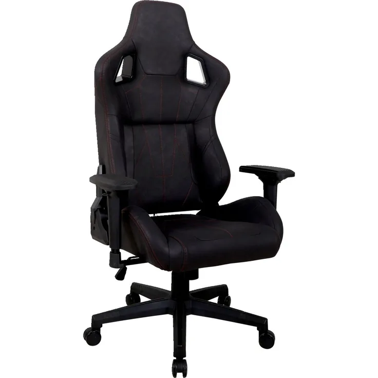 Venda 'DANJO' Gamer Stuhl, Mikrofaser schwarz, 73 x 130 x 60 cm, höhenverstellbar mit Tilt-Funktion