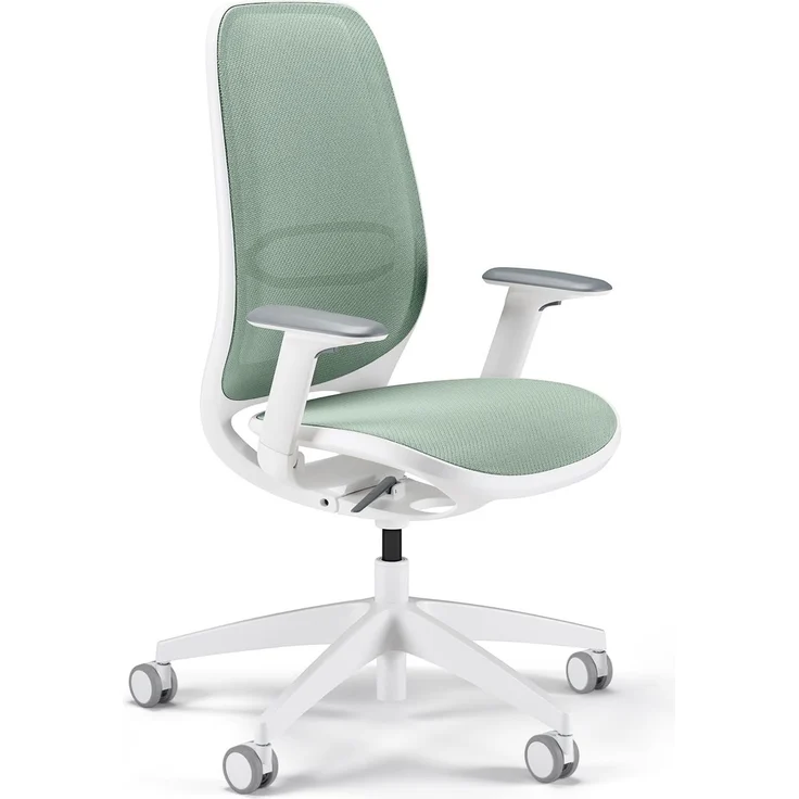 Sedus se:air Ergonomischer Drehstuhl, Bürostuhl, Kunststoff mit Rezyklat-Anteil, 100% Recyclingfähig, Green, 42-55cm, bis 130kg Belastbar