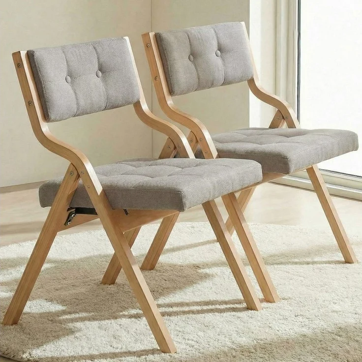 TLGREEN Klappstuhl,Küchenstuhlmit gepolstertem Sitz, (2 St), ergonomisch, platzsparend, rutschfest & stabil – Bild 5