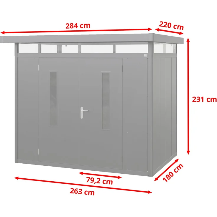 GFP Primeyard Gerätehaus Metall Gartenhaus 263x180x231 cm Geräteschuppen anthrazit – Bild 12