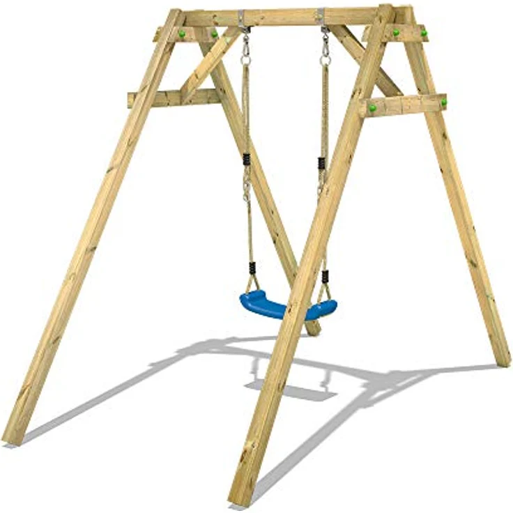 Wickey Einzelschaukel Smart One – Holzschaukel für Kinder mit höhenverstellbarem Sitz, wetterfest & langlebig, Massivholz mit 10-Jahren Garantie* – Bild 2