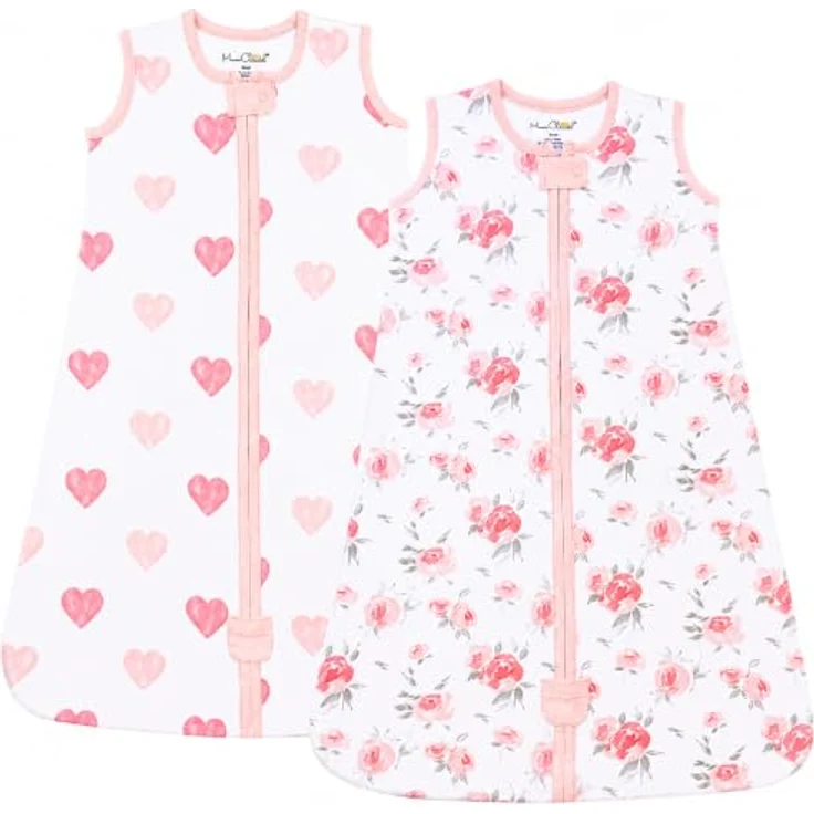 Babyschlafsack aus Bio-Baumwolle 0.5 TOG Sommer Schlafsack 2er-Pack | Atmungsaktiv, leichter Sommerschlafsack aus GOTS-zertifizierter Bio-Baumwolle für 6–12 Monate von Mama Cheetah – Bild 1