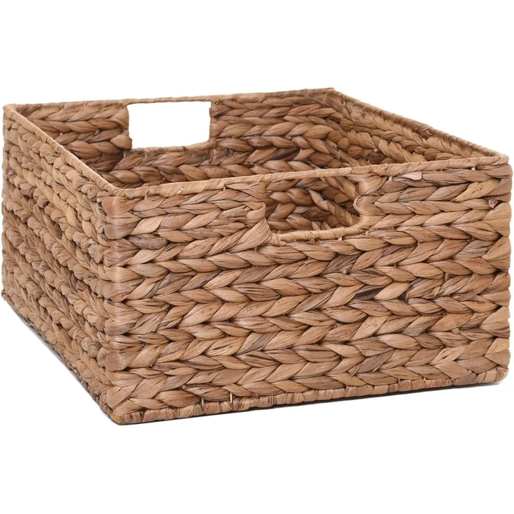 VIVANNO Regalkorb Regalkorb Schrankkorb Korb Wasserhyazinthe "Lanta", Natur - 41x34x19