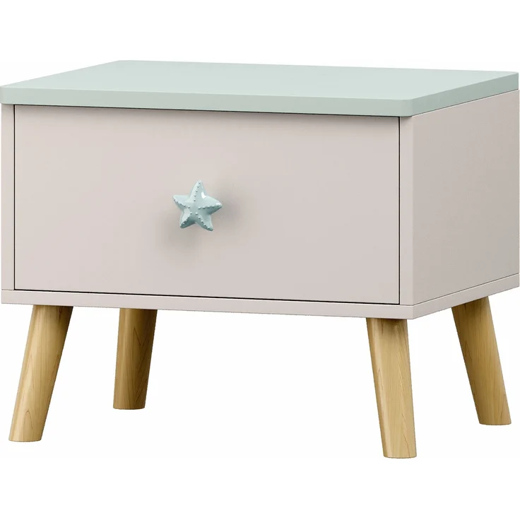 Kindernachttisch Sandnes 31x38x30 cm Weiß/Mintgrün [en. casa] – Bild 3