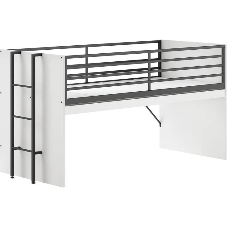 Halbhohes Bett mit Schreibtisch Sam 98 x 219 x 116.6 cm Spanplatte Melamin Dekor – Bild 2