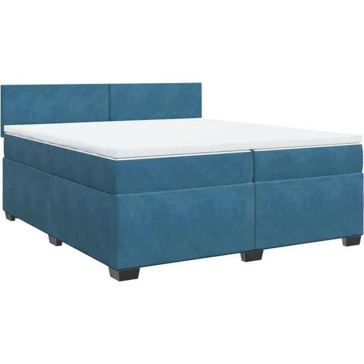 vidaXL Boxspringbett mit Matratze Blau 200x200 cm Samt 3288700 – Bild 3