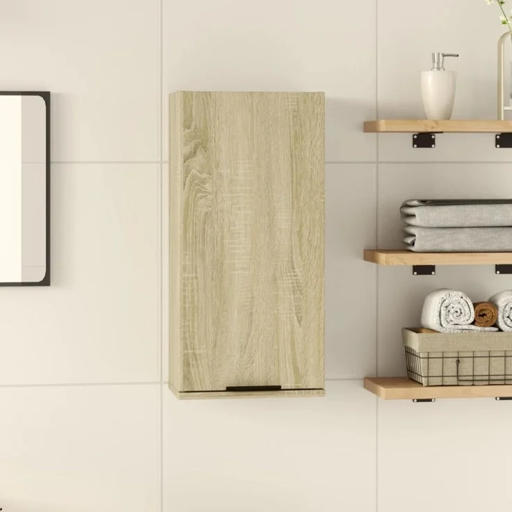 vidaXL Wand-Badschrank Sonoma-Eiche 32x20x67 cm 849654 – Bild 1
