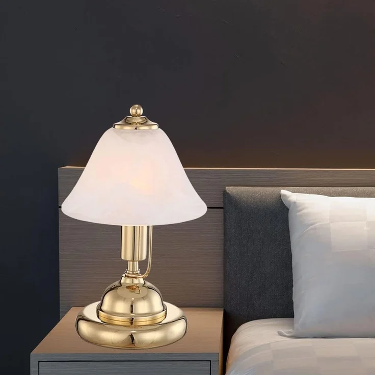 Messing LED Tischlampe, Touchschalter, Höhe 27 cm ANTIQUE – Bild 6