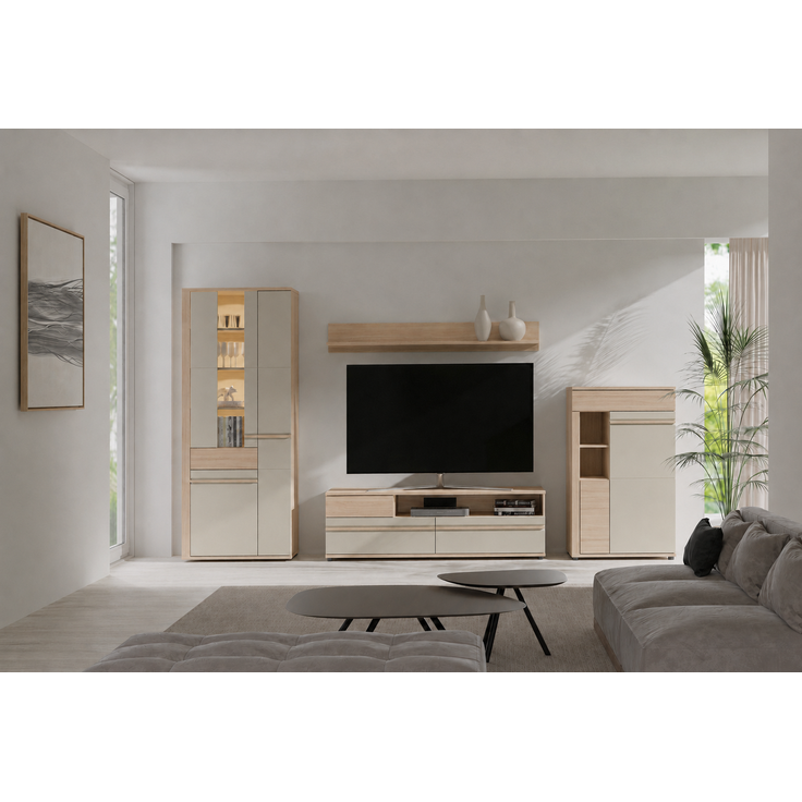 OSLO Wohnwand Set A 4-teilig, Cashmere/Riva, Breite 316 cm – Bild 2