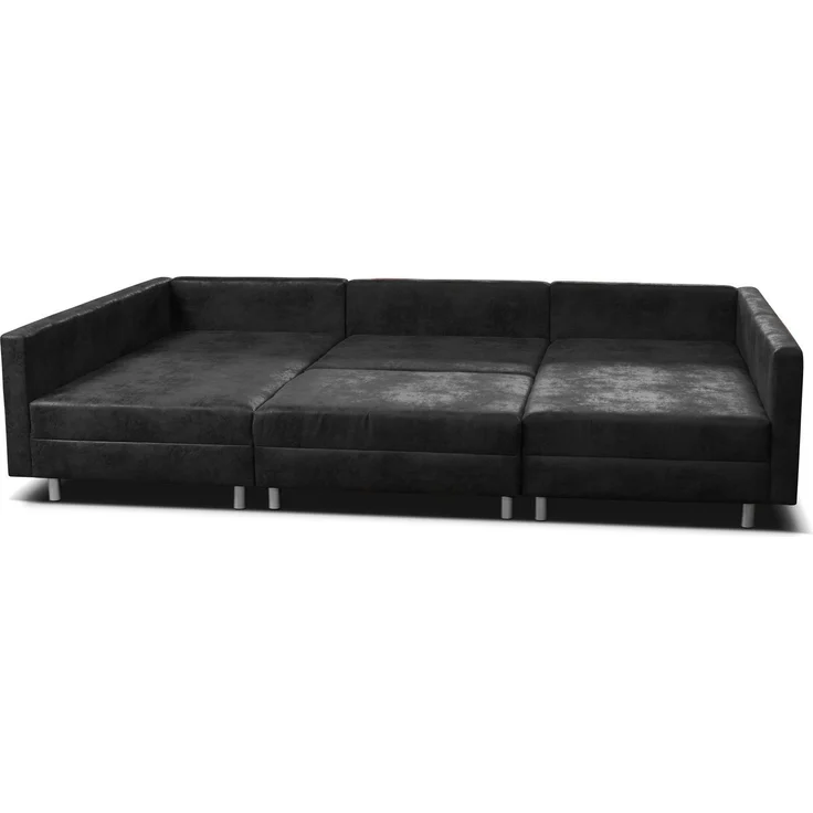 Wohnlandschaft Sofa Couch Ecksofa Eckcouch MF Vintage Anthrazit Minsk XXL – Bild 5