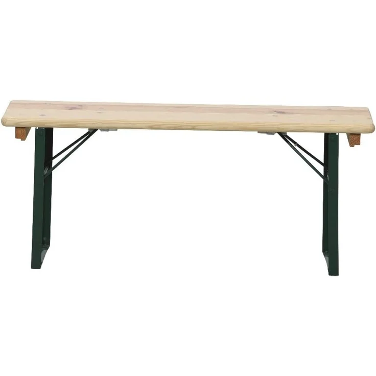Fun Star Festzeltgarnitur, 3-teilig, klappbar, Holz natur / Stahl grün, 110 x 50 x 79 cm – Bild 5