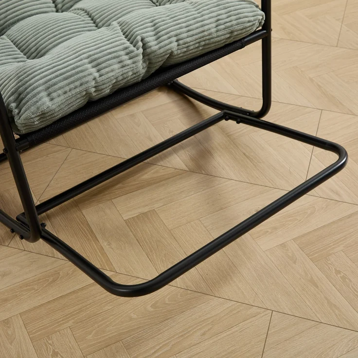 LVHOM Schaukelstuhl mit Fußstütze, Relaxsessel mit gepolstertem Kissen, ergonomischer Schaukelsessel, bis 130kg, Loungesessel für Balkon, Garten & Wohnzimmer – Bild 10