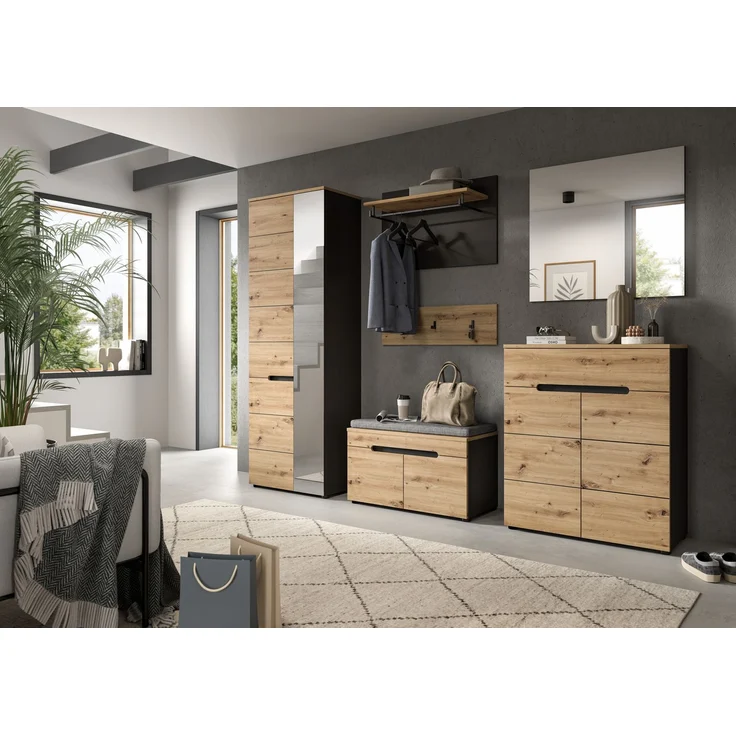 Garderobenschrank Canu - Artisan Eiche / Basalt Grau – Bild 6
