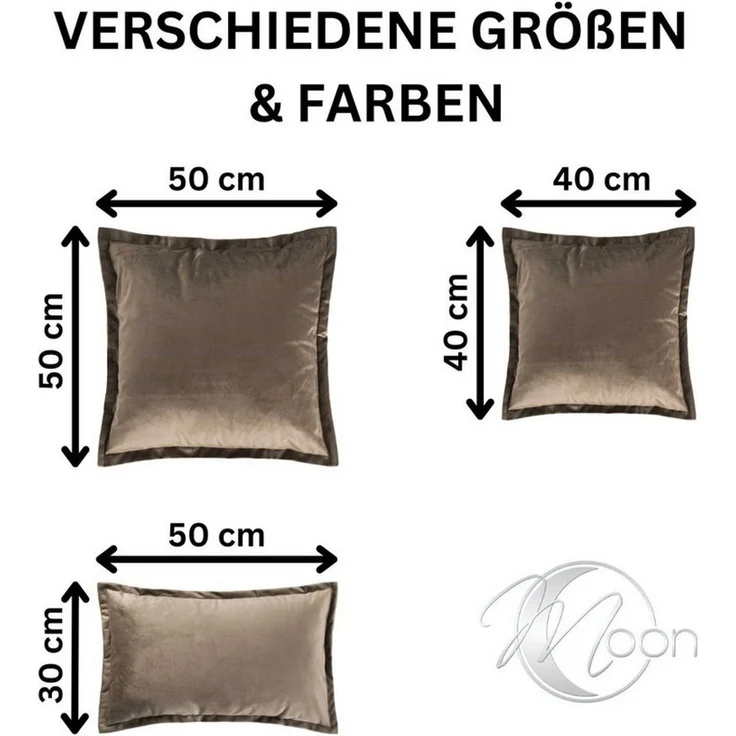 MOON Heimtextilien Kissenhülle 2er Pack 40x40 cm Kissenbezug edle Samt Optik Moon Flora – Bild 4