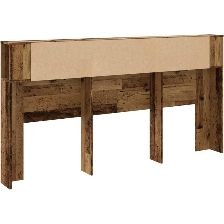 Bett-Kopfteil mit Ablagen, Altholz-Optik, 200 x 18,5 x 102,5 cm – Bild 6