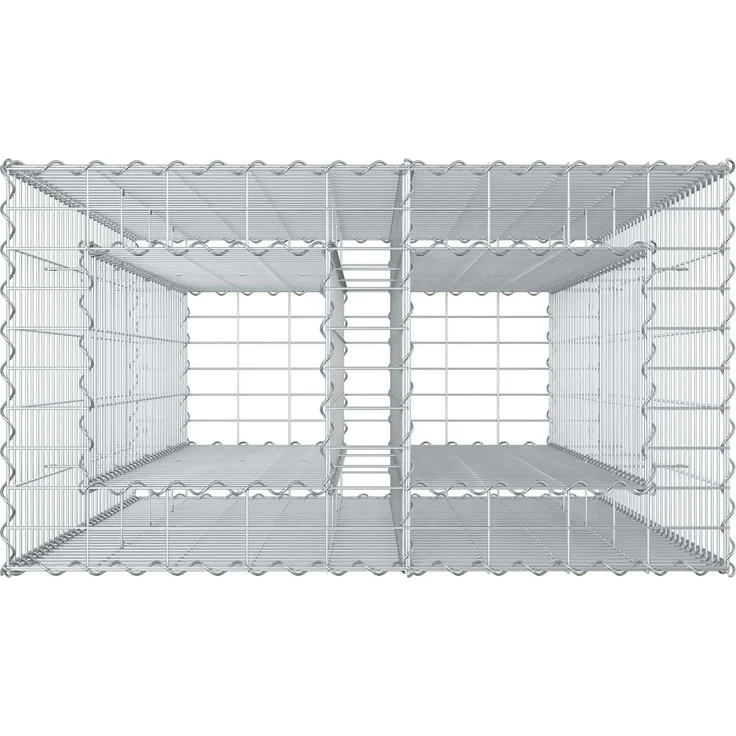 vidaXL Gabionen-Hochbeet 90 x 50 x 150 cm Verzinkter Stahl Silber 42033333 – Bild 8