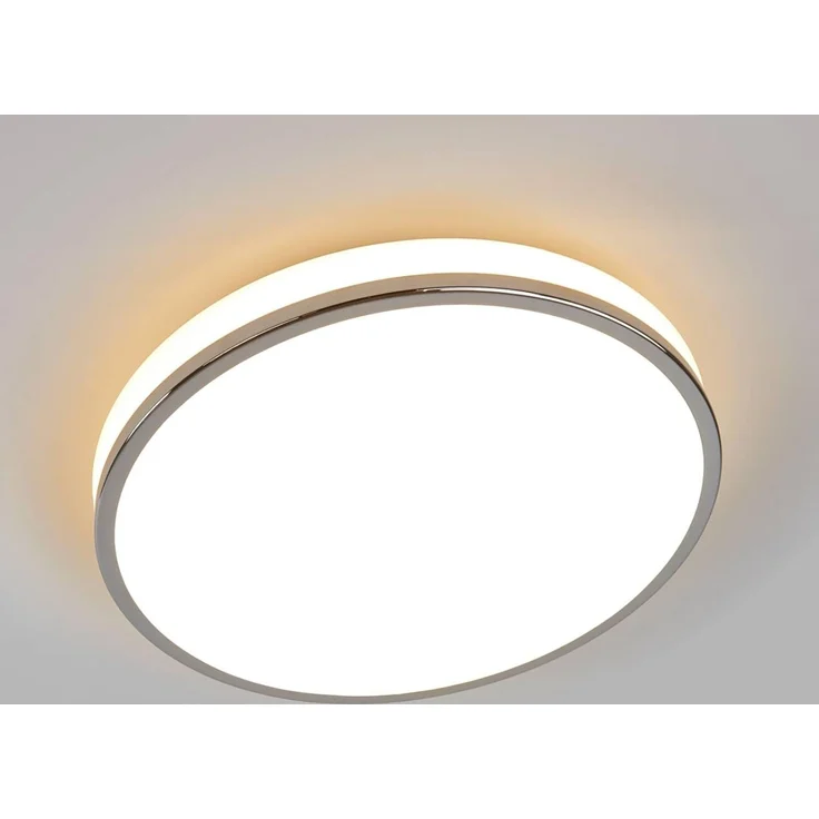 Lindby Deckenleuchten Lyss, LED-Leuchtmittel fest verbaut, warmweiß, Modern, Glas, Metall, weiß, chrom, inkl. Leuchtmittel, Bad – Bild 3