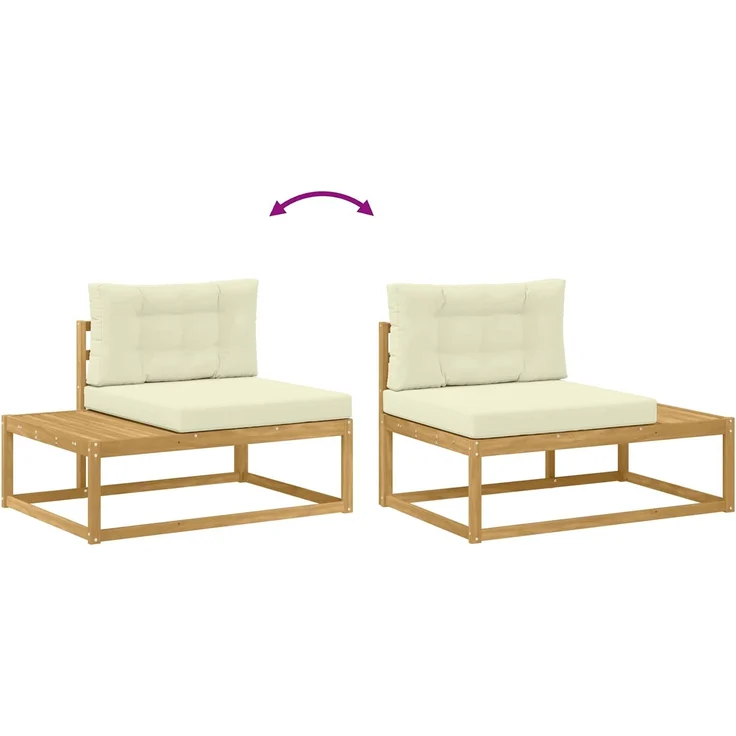 vidaXL Outdoor-Sofagarnitur 2-Sitzer Polyester Weiß 230,5 x 83 x 73 cm 3386989 – Bild 6