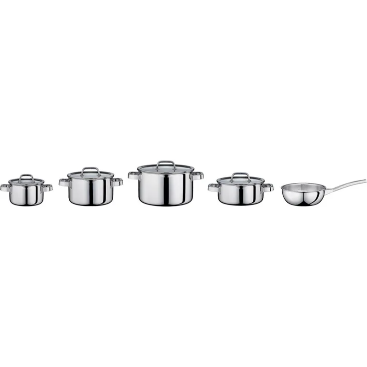 Spring 'FINESSE' Topfset 5-tlg, Edelstahl silber, 24.5 x 34.6 x 58.7 cm, ergonomische Griffe