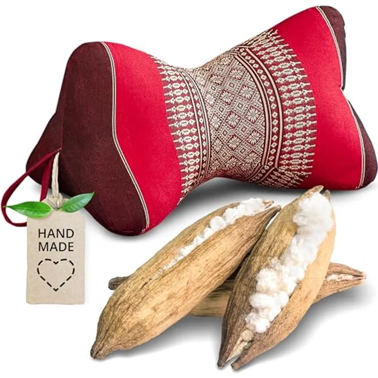 livasia Nackenstützkissen Knochenkissen, vegan und handgefertigt, Ø 15x32cm, Kapok – Bild 2