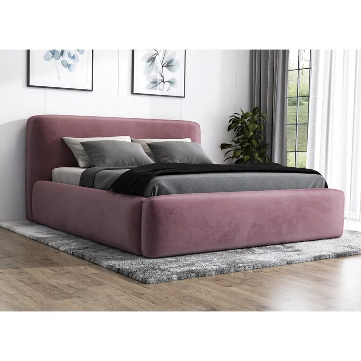 Polsterbett LUMO 120x200 mit Matratze, Bettkasten und Lattenrost. Farbe: Flamingo 14 – Bild 2