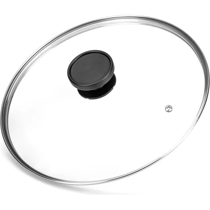 Alluflon Glass Lid 20 cm Round Black, Transparent Pan Lid – Pan Deckel (Round, Black, Transparent, 20 cm)