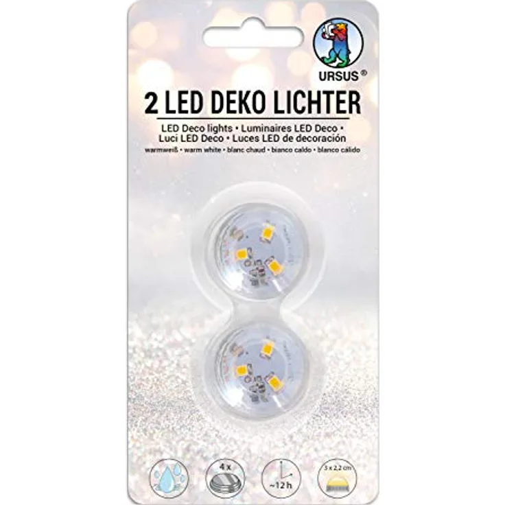 Ludwig Bähr LED-Dekolichter 3x2,2cm warmweiß VE=2 Stück