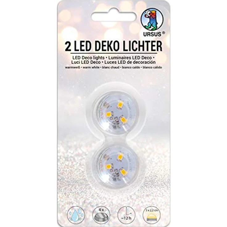 Ludwig Bähr LED-Dekolichter 3x2,2cm warmweiß VE=2 Stück – Bild 1