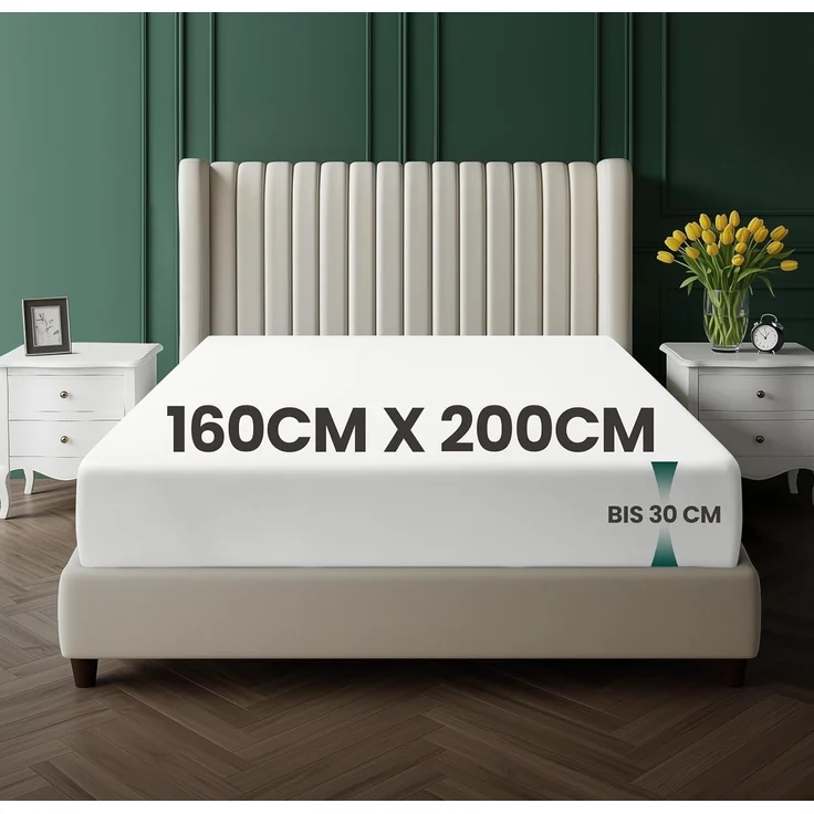 Utopia Bedding - Spannbettlaken 160x200 cm Bis 30 cm - Weiß - Gebürstete Mikrofaser Spannbetttuch - Oeko Tex Standard 100 – Bild 2