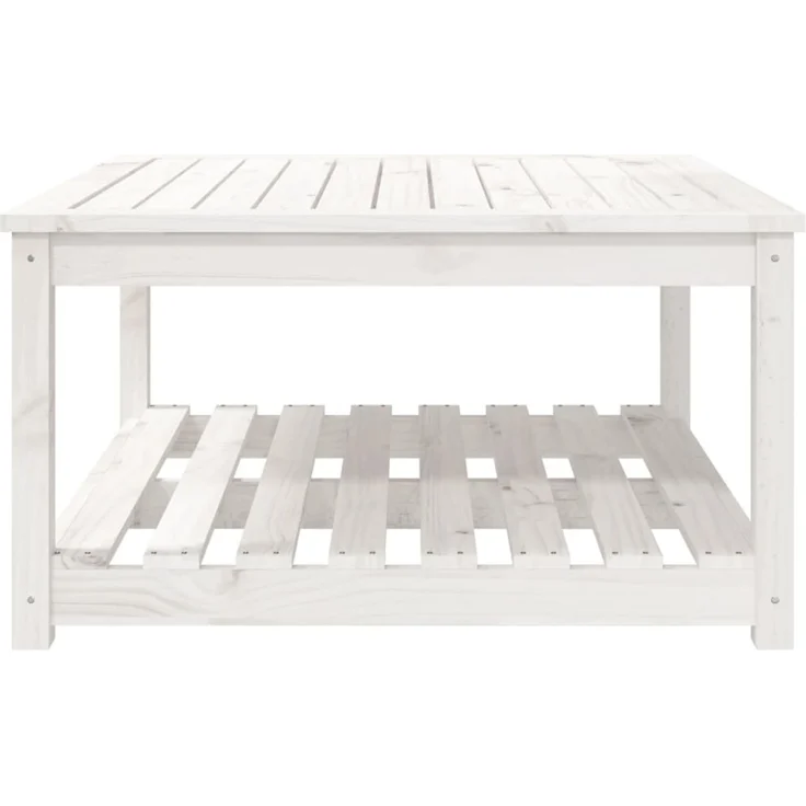 Gartentisch, Balkontisch, Beistelltisch Weiß 82,5x82,5x45 cm Massivholz Kiefer – Bild 5