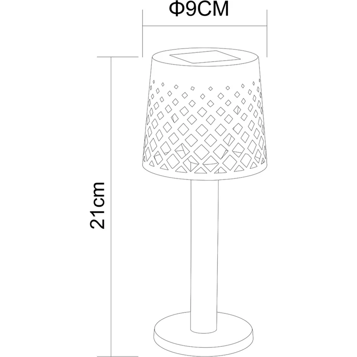2er Set Kleine LED Outdoor Solar Tischleuchten Gitterschirm Schwarz, 21cm – Bild 6