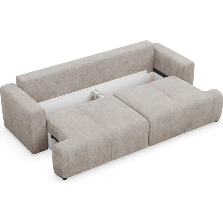 Selsey 'Cobbly' Schlafsofa mit Schlaffunktion, mit Bettkasten, 3-Sitzer, Chenille Onyx Greige, 244 cm – Bild 6