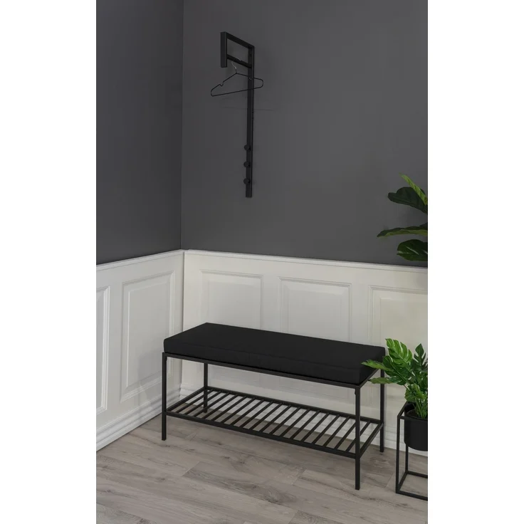 Garderobe >Trento< in Schwarz, Metall - 3x82x30cm (BxHxT) – Bild 5