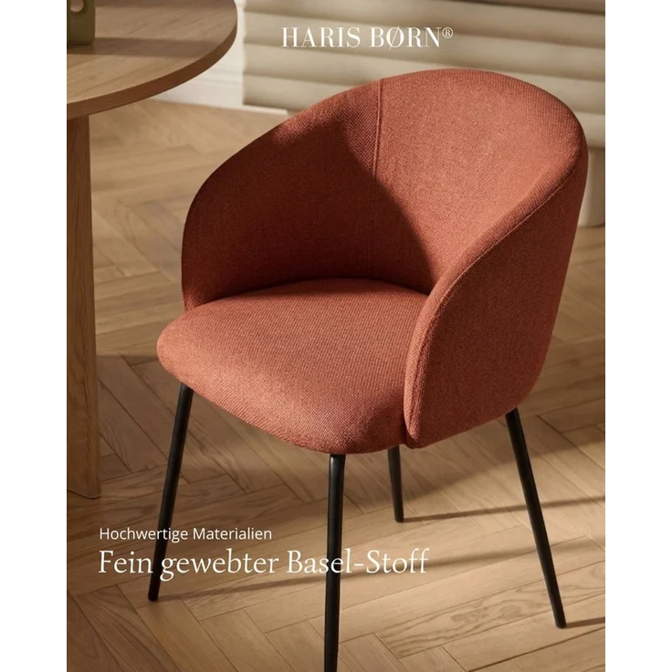 Haris Børn Esszimmerstuhl mit Armlehnen - Hochwertige Polsterstühle für Esszimmer (Set, 4 St), Premium Esszimmer Stühle & Wohnzimmer Stühle – Bild 4