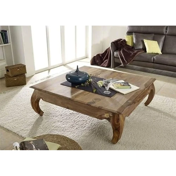 Couchtisch Sheesham 120 x 120 x 40 braun lackiert OPIUM #633 – Bild 2