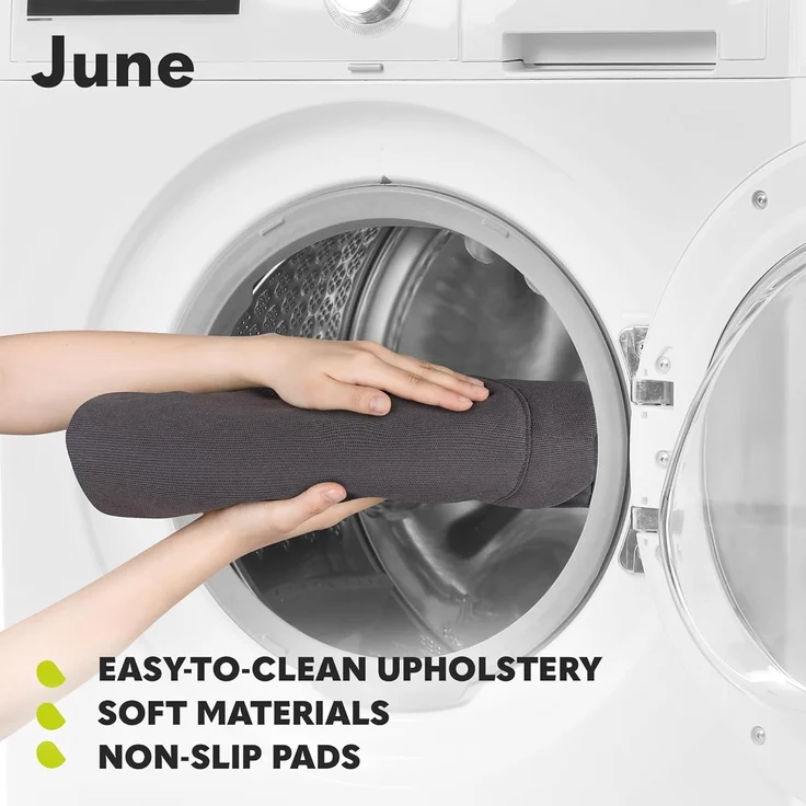 Lionelo June Babywippe für Neugeborene bis 9 kg, bequemer Stuhl mit natürlicher beruhigender Bewegung, ergonomische Rückenstütze, 3-Punkt-Sicherheitsgurt, weiches atmungsaktives Gewebe, leicht & – Bild 6