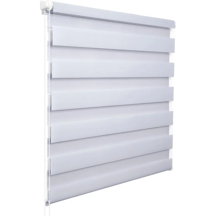 WOLTU Doppelrollo Klemmfix ohne Bohren Grau 45x150 cm (BxH), Duo Rollo Zebrarollo Fensterrollo Klemmrollo Seitenzugrollo Easyfix lichtdurchlässig & verdunkelnd Rollos für Fenster und Tür – Bild 2