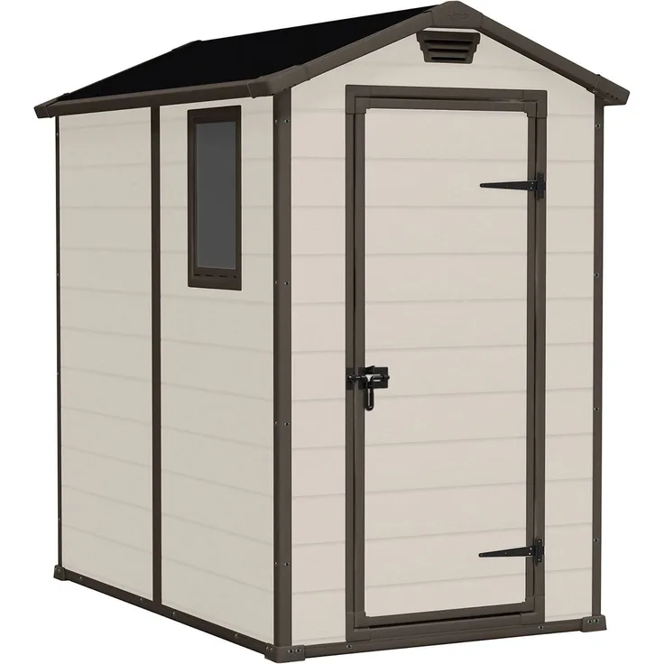 Dmora Gartenhaus Cranbrook, Gartenhütte, Gartenhaus, Werkzeugschuppen, 130x192 h198 cm, Beige