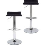 dibea 2er Set Barhocker (Modell 4) mit stufenloser Höhenverstellung, schwarz