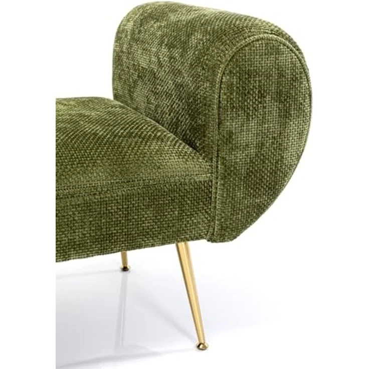 Kare Design Bank Trono, Grün, Sitzhöhe 41 cm, Retro Stil, 1-2 Personen, mit Armlehnen, Sitzbank, Polsterbank – Bild 3