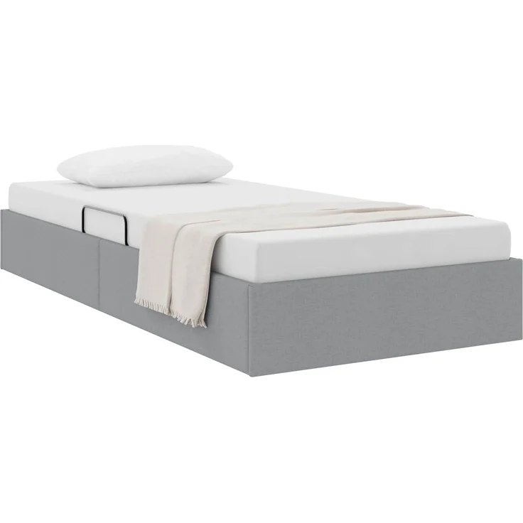 vidaXL Ottoman Bettgestell mit Speicher Hellgrau 90 x 190 cm Stoff 3442790 – Bild 3