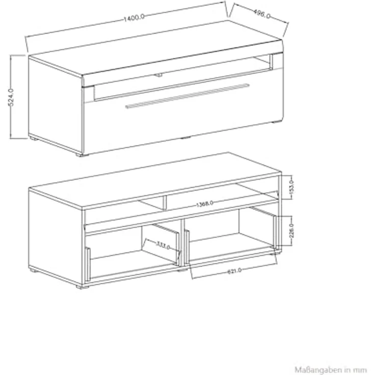 Lomadox Wohnwand TURDA-83, (5-St), moderner Stil inkl. LED Beleuchtung und Couchtisch – Bild 5