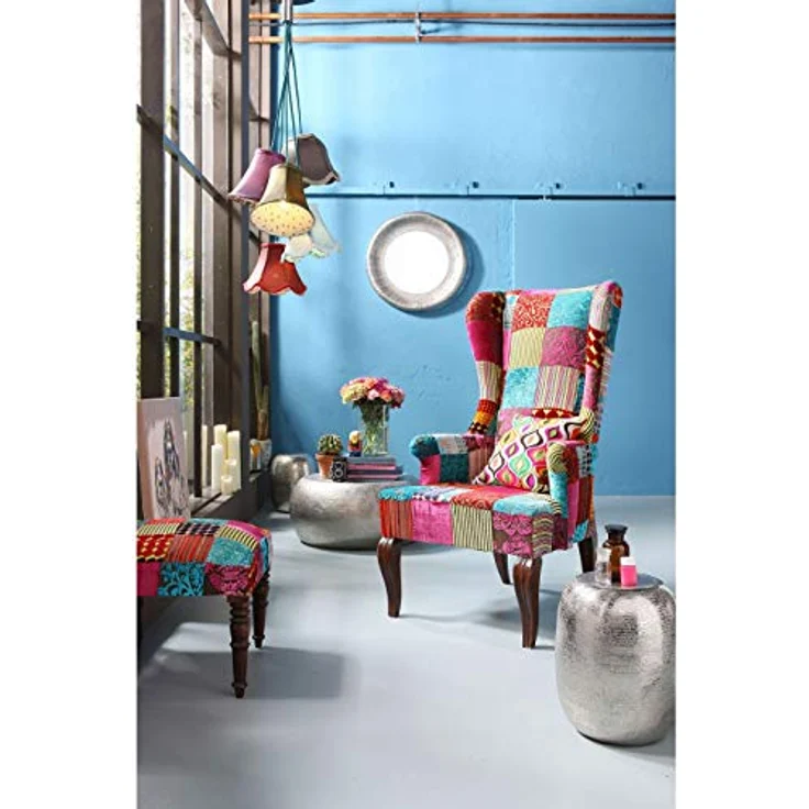 Kare Design Hängelampe Saloon Flowers, Bunt, 5 Lampenschirme, Leuchtmittel nicht Inklusive, E14 Fassung, Esstisch Lampe, Wohnzimmer, Bauernhaus Stil, Kunstseide, 92x45x45cm (H/B/T) – Bild 2