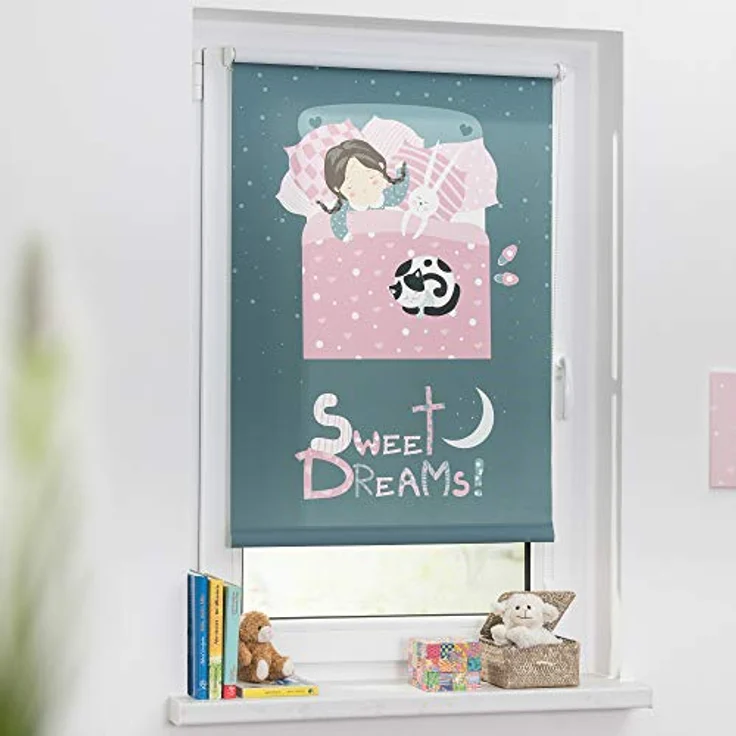 Seitenzugrollo Klemmfix Digital Sweet Dreams, LICHTBLICK ORIGINAL, verdunkelnd, ohne Bohren, freihängend, Klemmfix, bedruckt – Bild 3