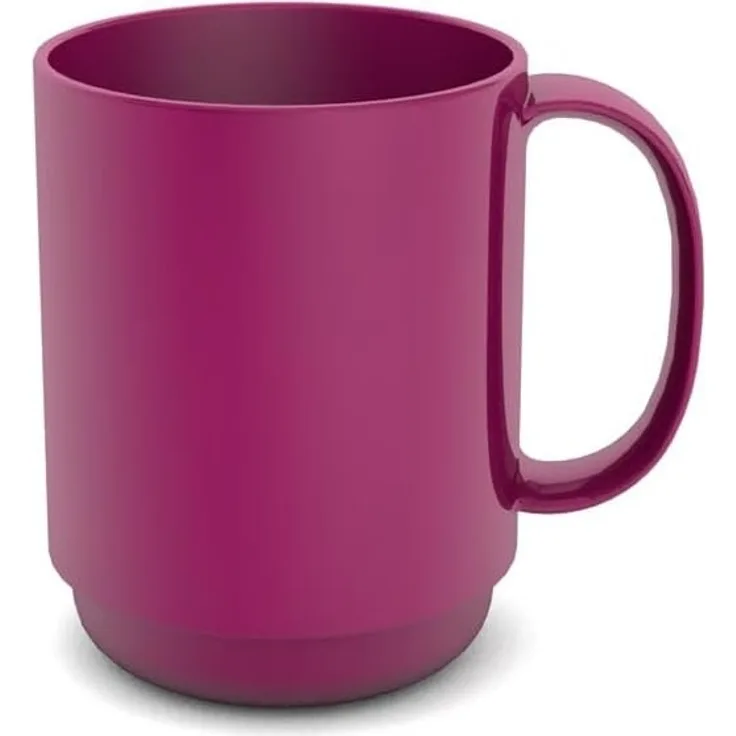 Ornamin Becher mit Henkel 300 ml brombeer (Modell 510) - Mehrweg-Becher Kunststoff, Kaffeebecher